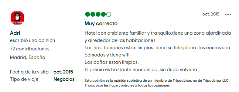 puntaje opiniones hotel el turista (6)