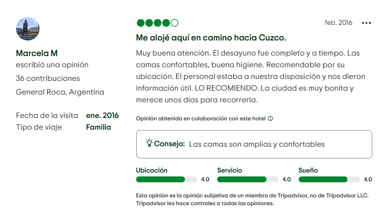 puntaje opiniones hotel el turista (8)